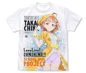 Love Live! Sunshine!! Chika Takami Full Graphic T-Shirts Pajamas Ver. White L (Anime Toy)