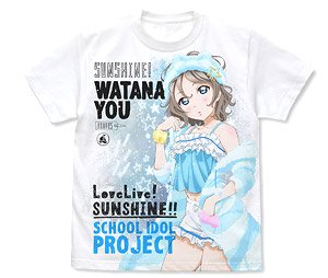 Love Live! Sunshine!! You Watanabe Full Graphic T-Shirts Pajamas Ver. White S (Anime Toy)