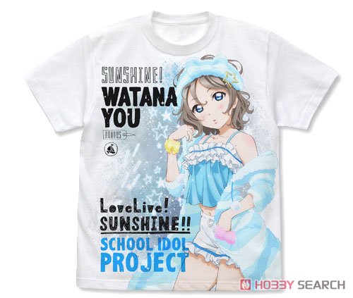 Love Live! Sunshine!! You Watanabe Full Graphic T-Shirts Pajamas Ver. White S (Anime Toy) Item picture1