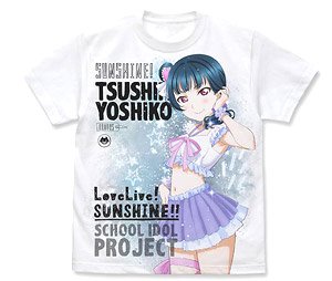 Love Live! Sunshine!! Yoshiko Tsushima Full Graphic T-Shirts Pajamas Ver. White S (Anime Toy)