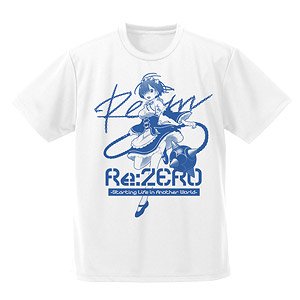 Re:ゼロから始める異世界生活 レムとモーニングスター ドライTシャツ WHITE L (キャラクターグッズ)
