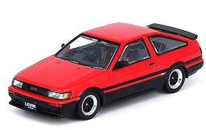 トヨタ カローラ レビン AE86 レッド/ブラック 交換用ホイールセット、デカール付 (ミニカー)