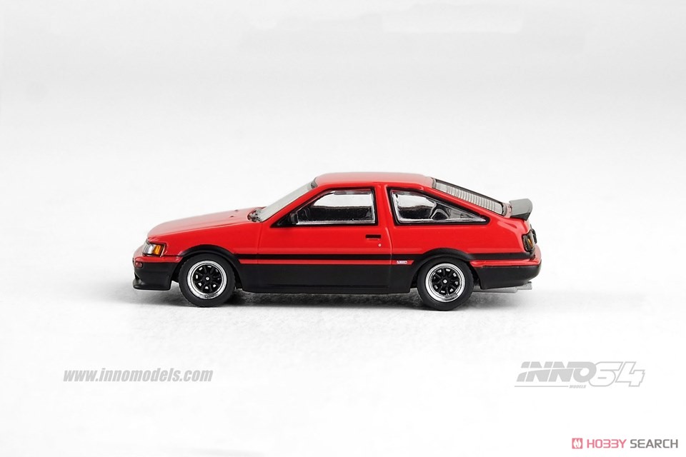 トヨタ カローラ レビン AE86 レッド/ブラック 交換用ホイールセット、デカール付 (ミニカー) 商品画像3