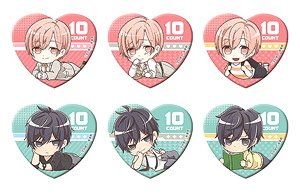 Ten Count Heart-shaped Glitter Acrylic Badge (Set of 6) (Anime Toy)