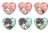 Ten Count Heart-shaped Glitter Acrylic Badge (Set of 6) (Anime Toy) Item picture1