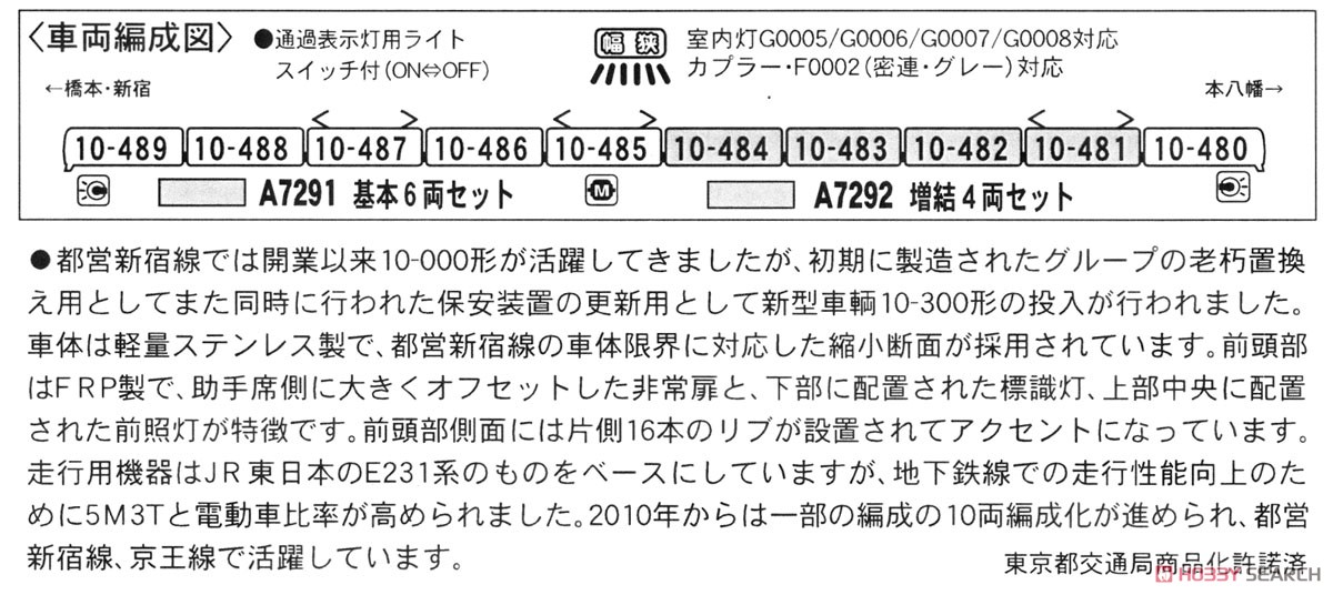 都営新宿線 10-300形 増結4両セット (増結・4両セット) (鉄道模型) 解説1