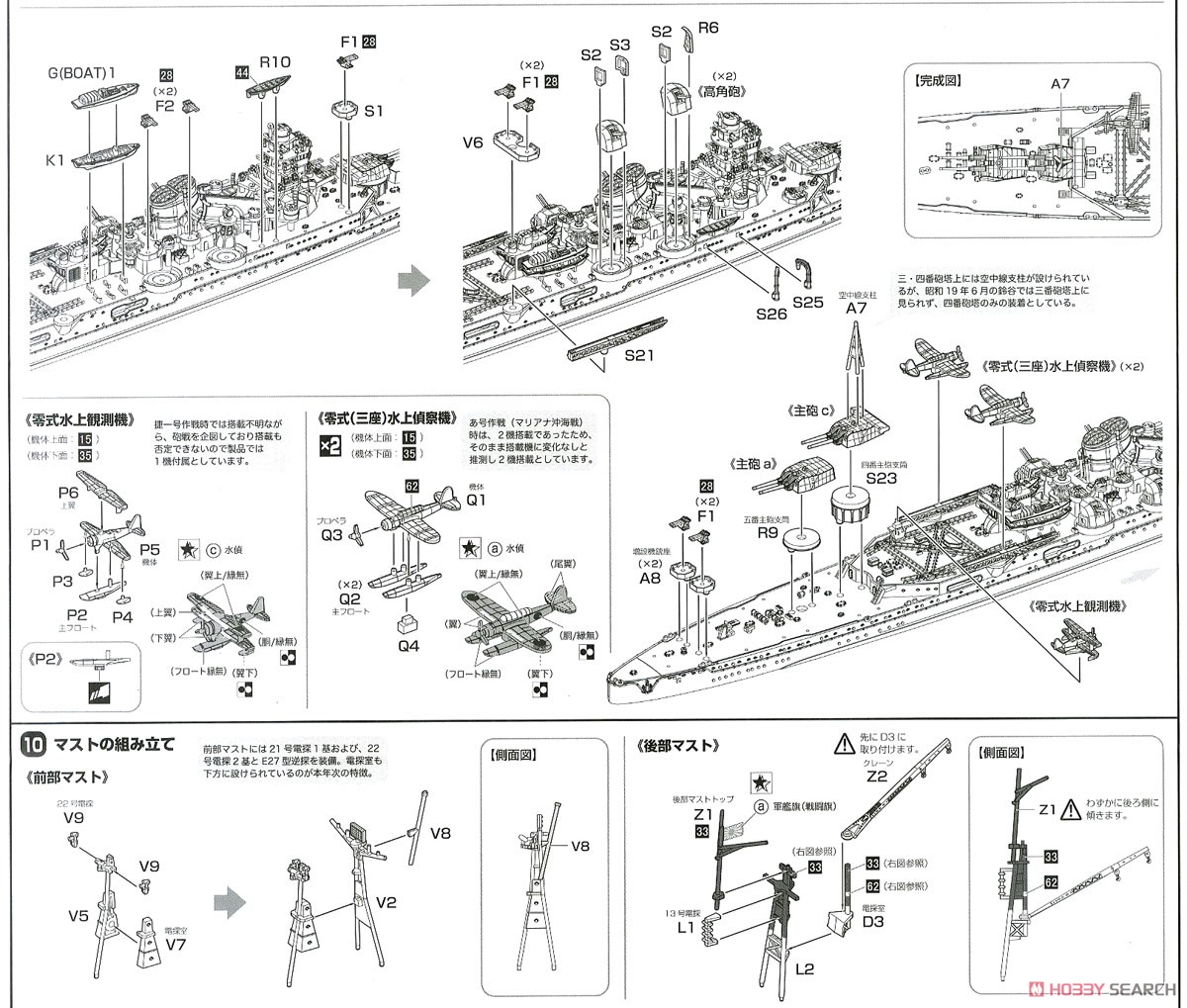 日本海軍重巡洋艦 鈴谷 (昭和19年/捷一号作戦) (プラモデル) 設計図4