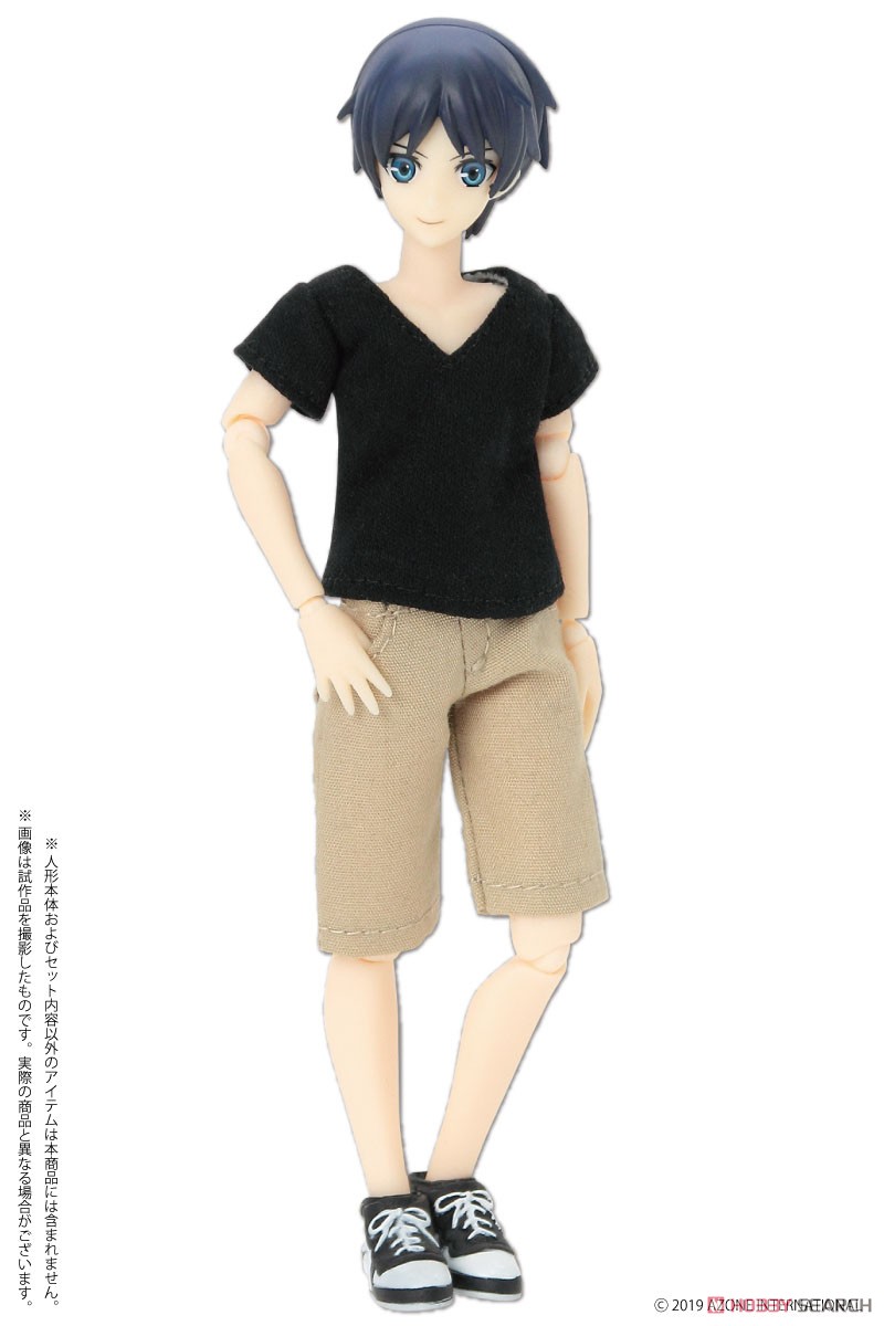 V-neck T-shirt (Obitsu 11 Wearable) (Black) (Fashion Doll) Other picture1