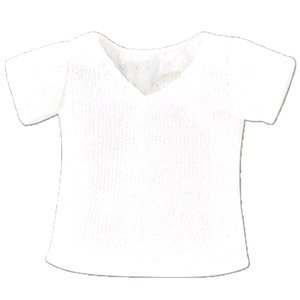 V-neck T-shirt (Obitsu 11 Wearable) (White) (Fashion Doll)
