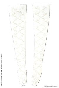 PNS Lacey Over Knee Socks (White) (Fashion Doll)