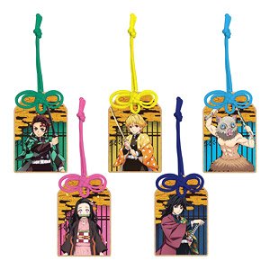 [Demon Slayer: Kimetsu no Yaiba] Trading Amulet Type Wooden Key Ring (Set of 5) (Anime Toy)
