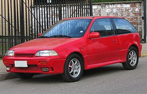 スズキ スイフト(カルタス) 1989 レッド LHD (ミニカー)