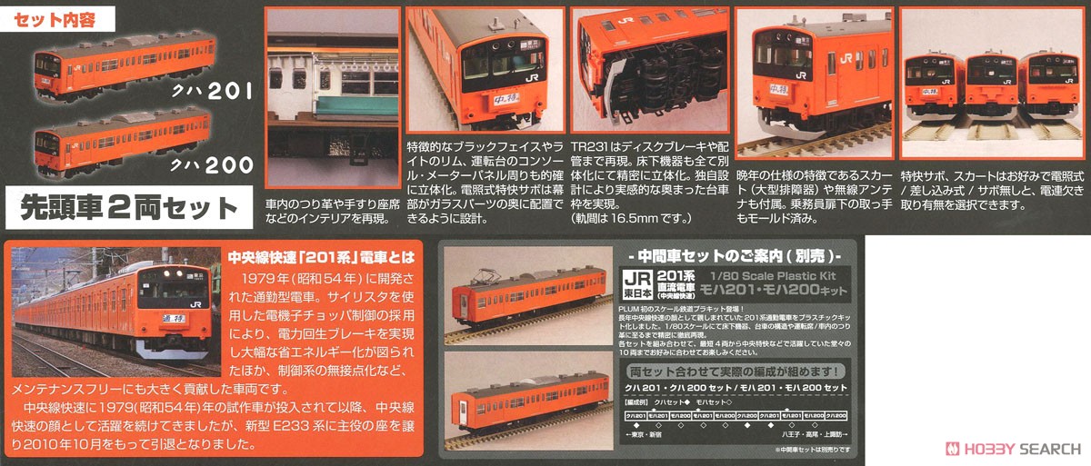 1/80 JR東日本 201系 直流電車 (中央線快速) クハ201・クハ200キット 先頭車 (組み立てキット) (鉄道模型) 商品画像17