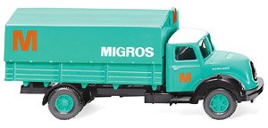 (HO) マギルス シリウス フラットベッドローリー `Migros` (鉄道模型)