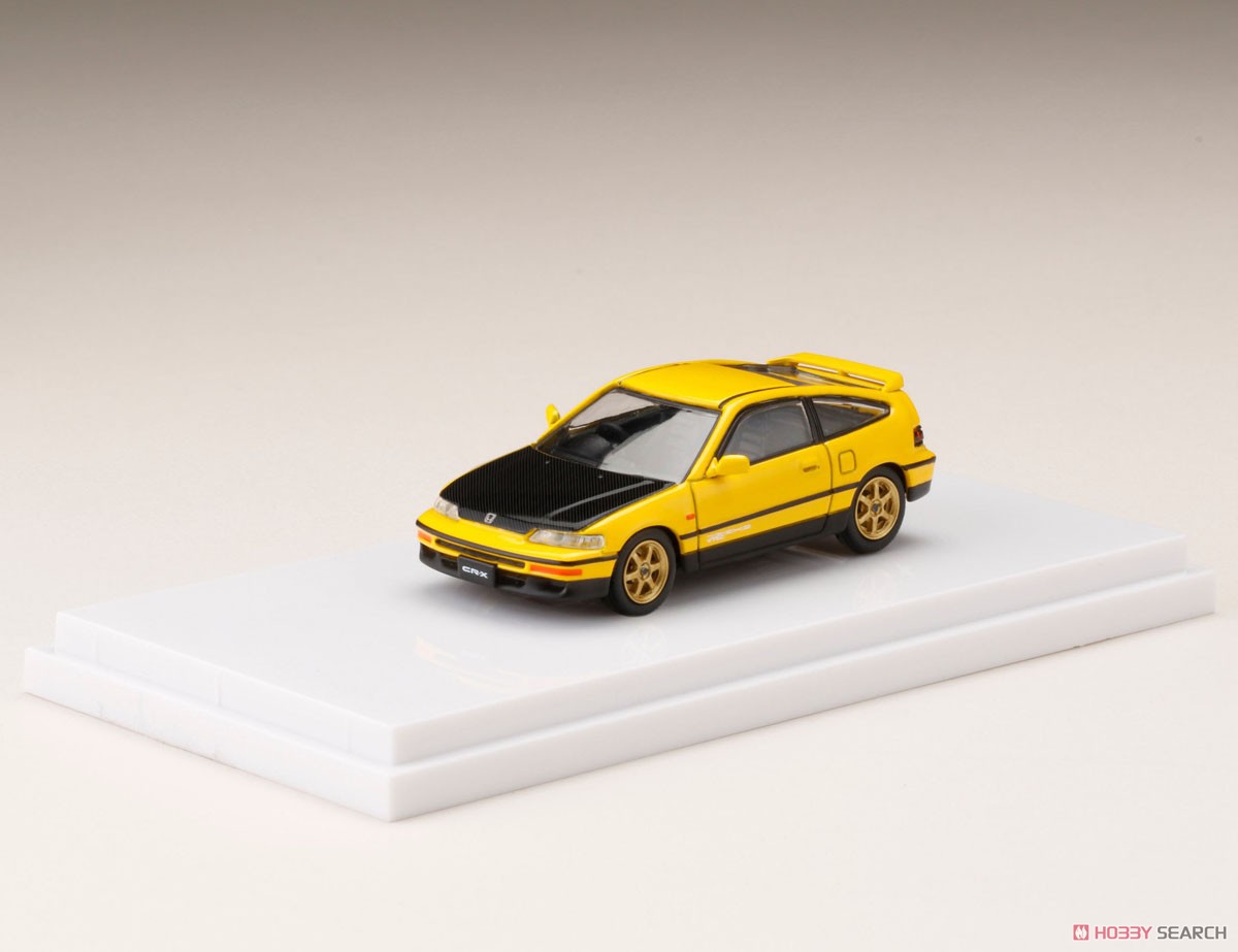 Honda CR-X SiR (EF8) / カスタムバージョン+カーボンボンネット Yellow (ミニカー) 商品画像1