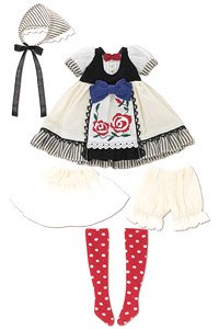 LSS [Rose Maiden One-piece Set -by Kanihoru-] (White x Stripe) (Fashion Doll)