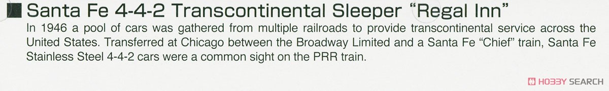 AT&SF 4-4-2 Sleeper #Regal Inn (Model Train) About item1