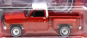 1973 Chevy Cheyenne Truck Fleetside Lowered - Flame Red w/White Roof (ミニカー)