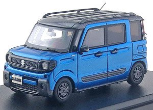 Suzuki Spacia Gear Hybrid XZ Turbo (2019) Brisk Blue Metallic Gun Metallic 2 Tone Roof (Diecast Car)