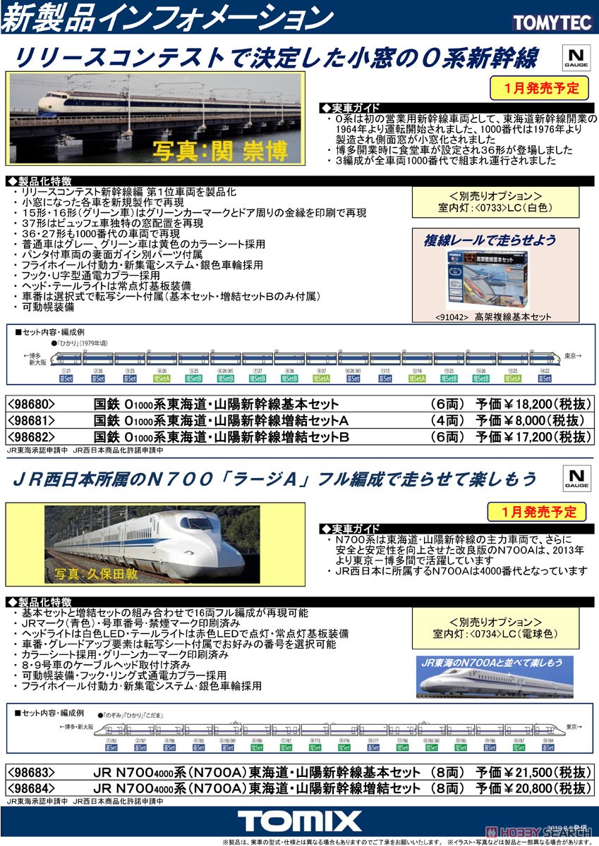J.N.R. Series 0-1000 Tokaido / Sanyo Shinkansen Additional Set B (Add-On 6-Car Set) (Model Train) About item1