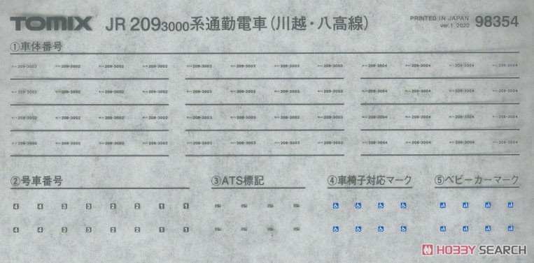 JR 209-3000系 通勤電車 (川越・八高線) セット (4両セット) (鉄道模型) 中身1