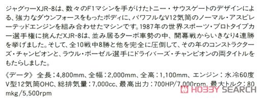 ジャグヮー XJR-8 (スプリントタイプ) (プラモデル) 解説1