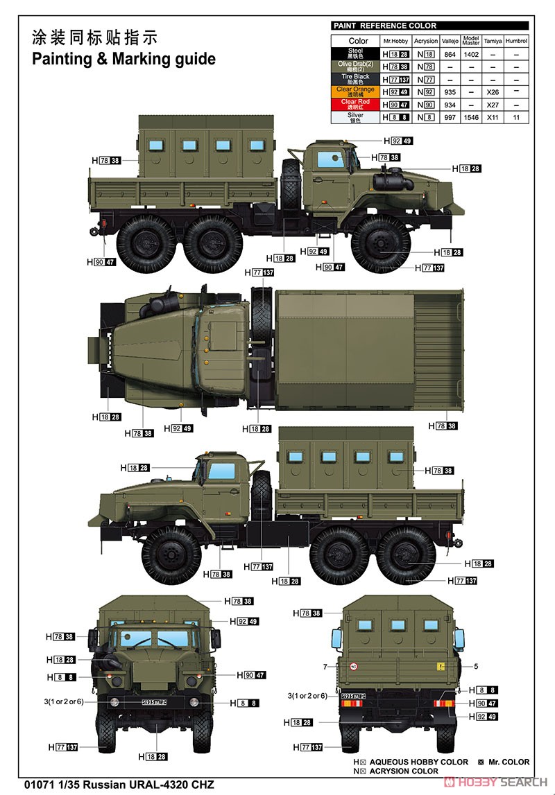 ロシア連邦軍 ウラル-4320 CHZ 装甲兵員輸送車 (プラモデル) 塗装1