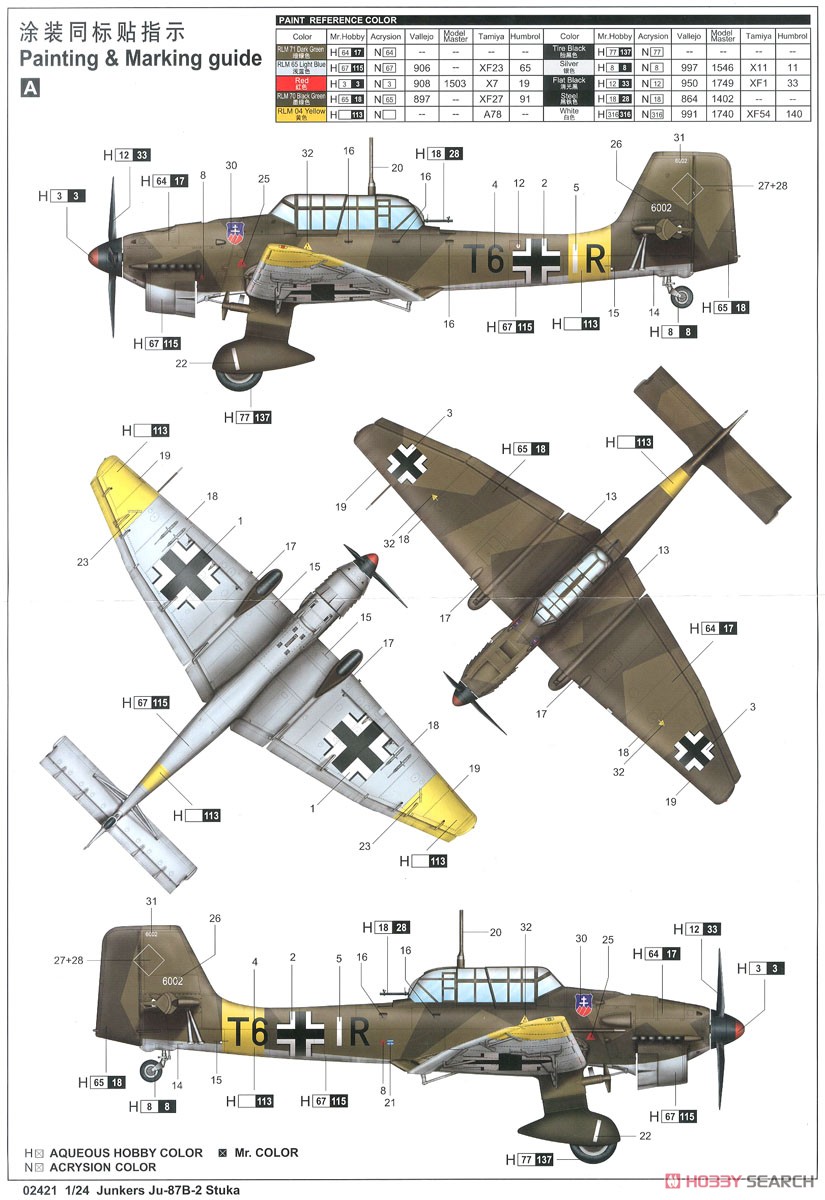 ユンカース Ju-87B-2 シュトゥーカ (プラモデル) 塗装1