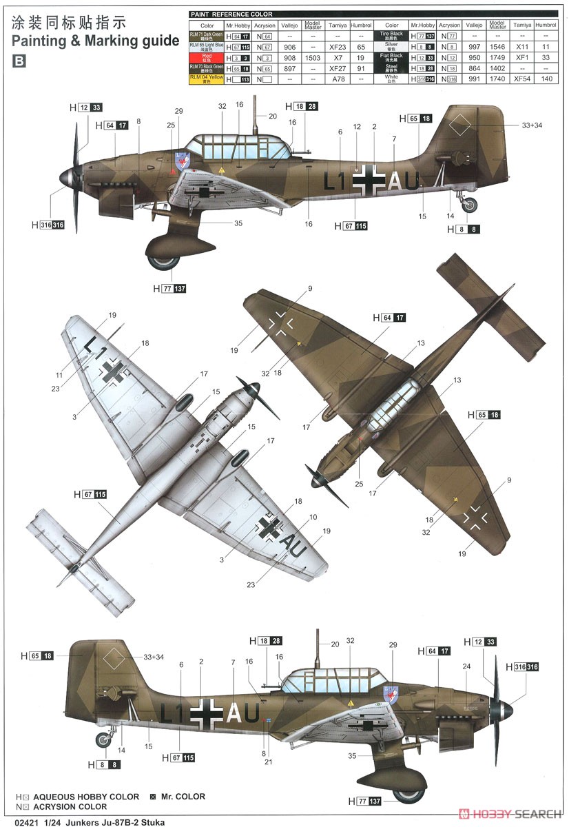 ユンカース Ju-87B-2 シュトゥーカ (プラモデル) 塗装2