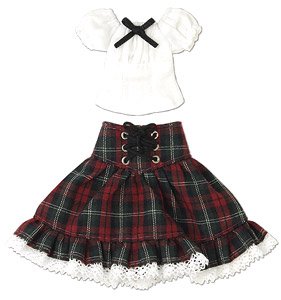 Innocent Girl Set (White x Red Check) (Fashion Doll)