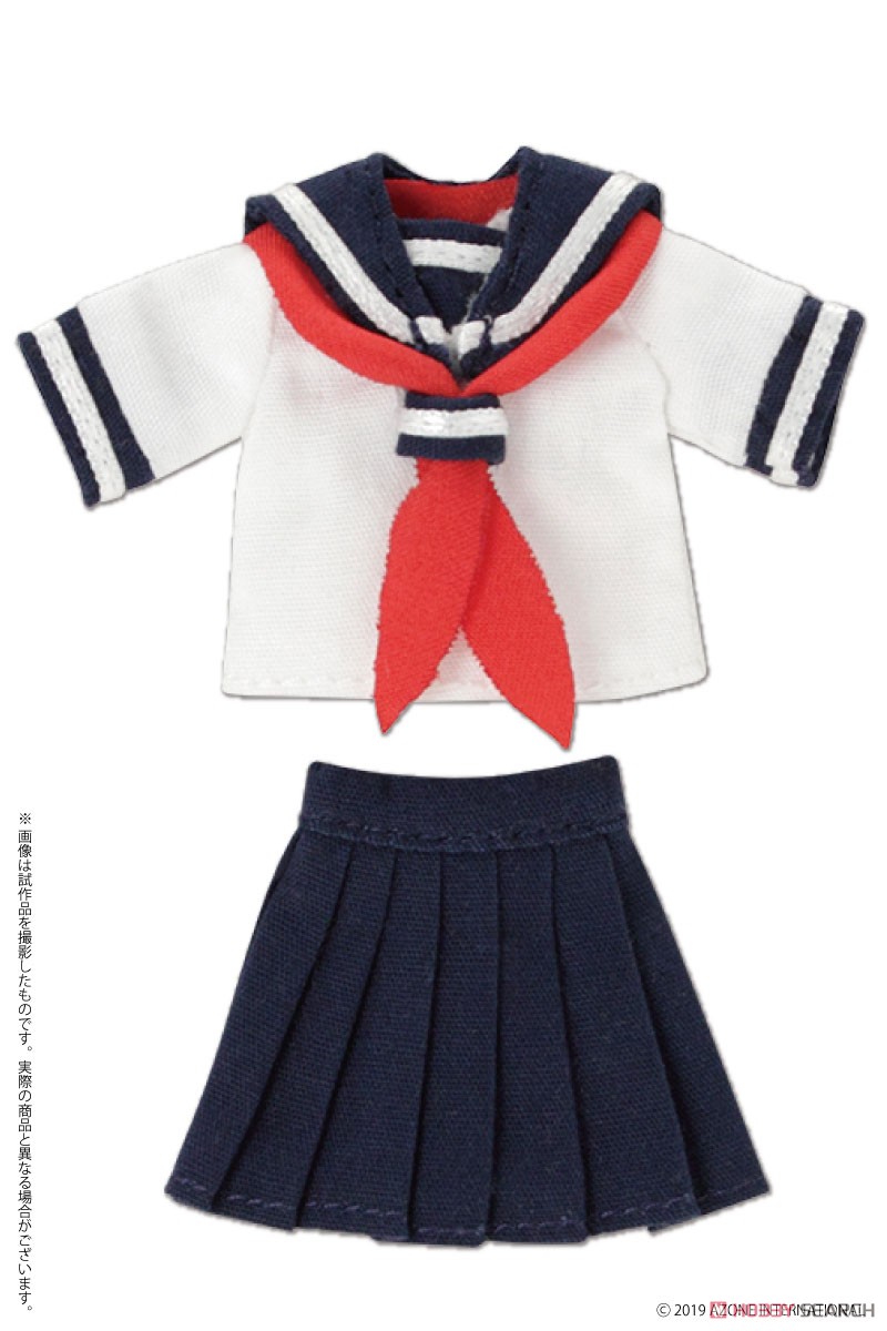 Short-sleeved Sailor Suit Set II (Navy x Red) (Fashion Doll) Item picture1