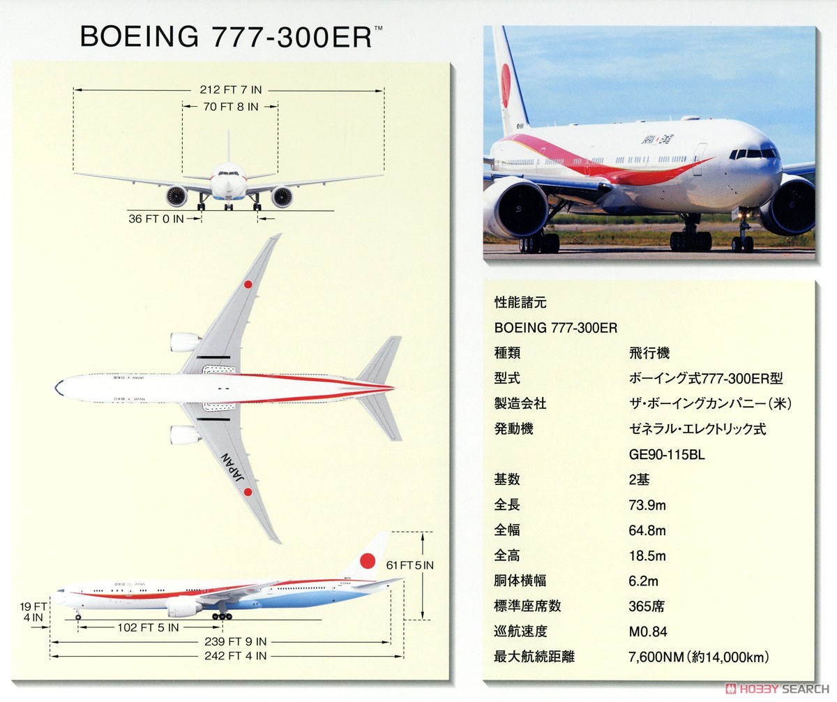 BOEING 777-300ER 80-1111 政府専用機 (WiFiレドーム・ギアつき) (完成品飛行機) 解説1