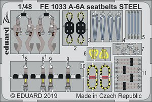 Zoom Etched Parts for A-6A Seatbelts Steel (for Hobby Boss) (Plastic model)