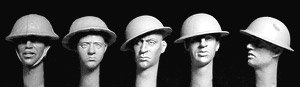 WWI UK British Soldier Wearing a Brodie Steel Helmet (5 Pieces) (Plastic model)
