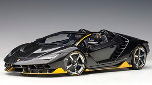 Lamborghini Centenario Roadster (Carbon Bkack/Yellow Accent) (Diecast Car)