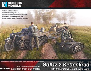 SdKfz 2 Kettenkrad with Trailer if.8 & Goliath with Crew (Plastic model)