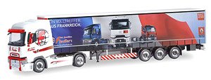 (HO) ルノー T カーテンキャンバスセミトレーラー `Fiedler Transporte` (鉄道模型)