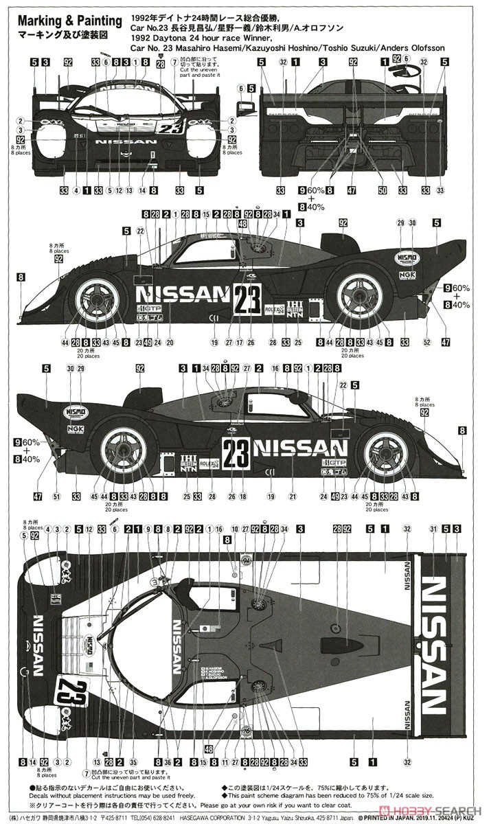 ニッサン R91CP `1992 デイトナ ウィナー` (プラモデル) 塗装2
