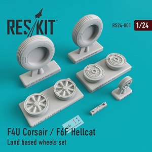 F4U Corsair / F6F Hellcat Land Based Wheels Set (Late Model) (Plastic model)
