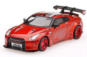LB WORKS Nissan GT-R R35 Type1 Rear Wing Version 1+2 Candy Red (LHD) (Diecast Car)