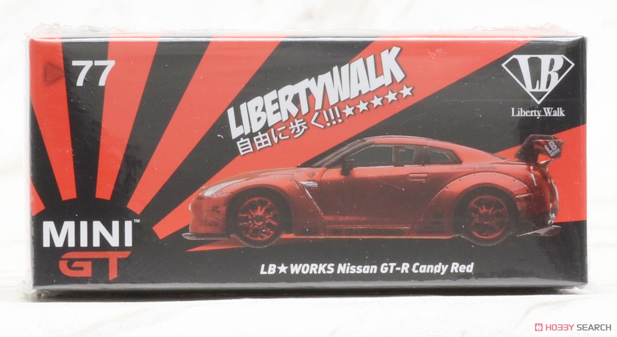 LB★WORKS Nissan GT-R R35 タイプ1 リアウイング バージョン 1+2 キャンディレッド (右ハンドル) (ミニカー) パッケージ1