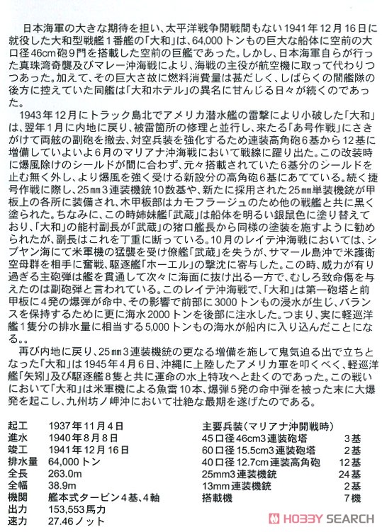 この世界の(さらにいくつもの)片隅に 日本海軍 戦艦 大和 (プラモデル) 解説1 モーダル