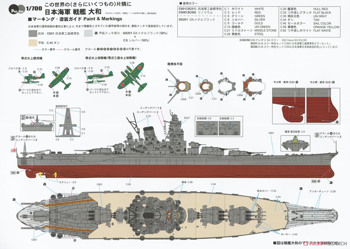 この世界の(さらにいくつもの)片隅に 日本海軍 戦艦 大和 (プラモデル) 塗装2
