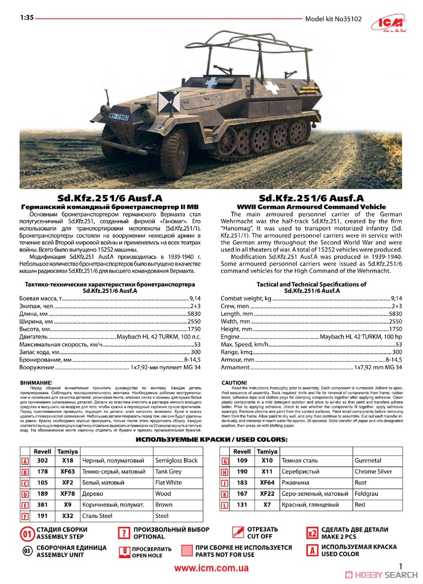 ドイツ Sd.Kfz.251/6 Ausf.A 装甲指揮車 w/クルー (プラモデル) 英語解説1