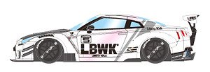 LB WORKS GT-R Type 2 Racing Spec Pearl White (Pink Effect) (Diecast Car)