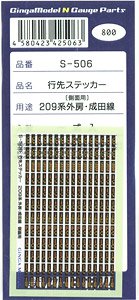 Rollsign Sticker for Series 209 Sotobo Line / Narita Line Car Side (1-Set) (Model Train)