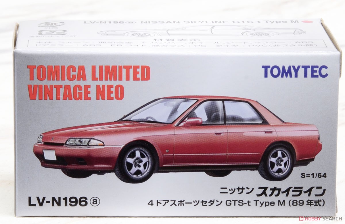 TLV-N196a Nissan Skyline GTS-t TypeM (Red) (Diecast Car) Package1