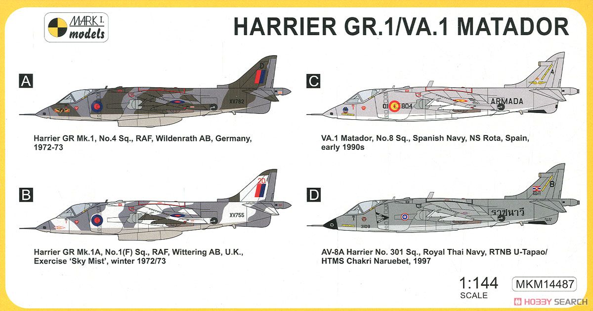 ハリアー GR.1/VA.1 マタドール 「VTOL/STOLファイター」 (プラモデル) 塗装1