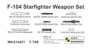 F-104 スターファイター 武装パーツセット (マーク1/レベル用) (プラモデル)
