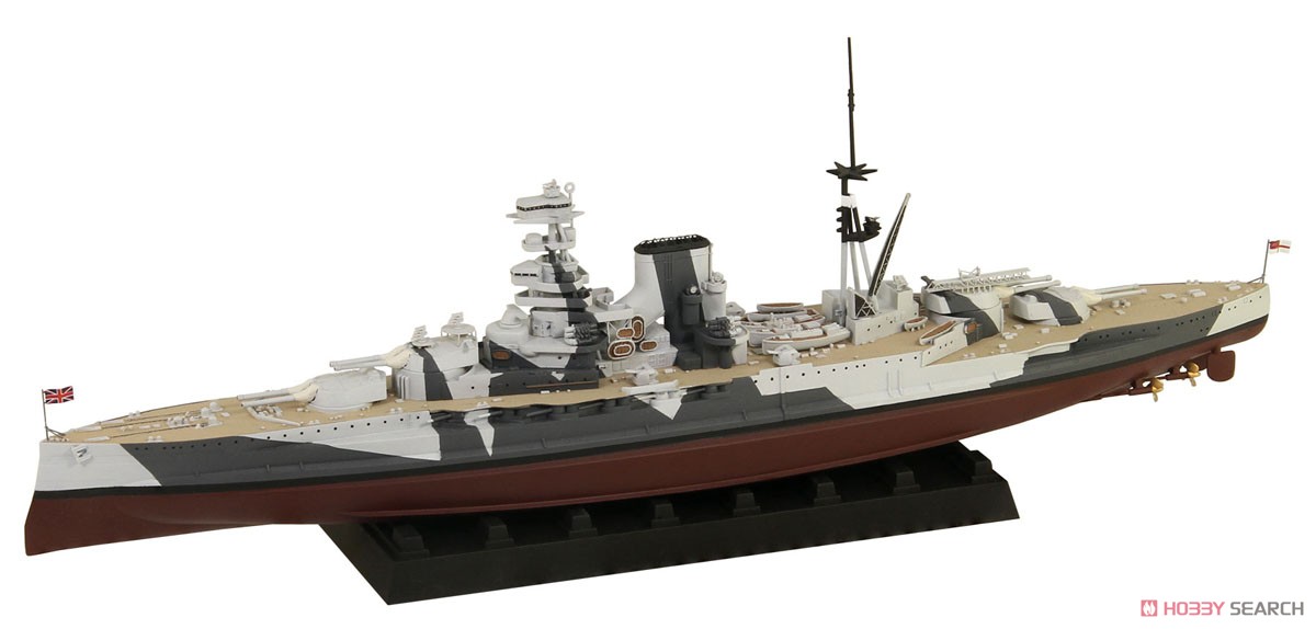 WWII 英国海軍 戦艦 バーラム 1941 旗・艦名プレートエッチングパーツ付き (プラモデル) 商品画像1